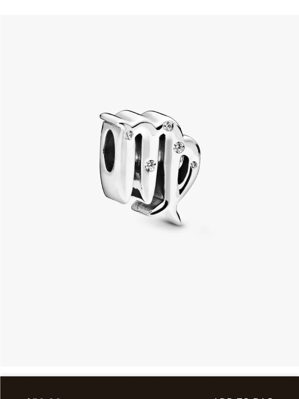 Pandora Sterling Silver Virgo Zodiac Charm with Cubic Zirconia